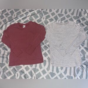 All in Motion Maroon and Gray Girls Size Large Long Sleeve Tops. Set of 2